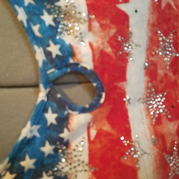 American Flag Rhinestone Tee Shirt - Picture 4 of 4